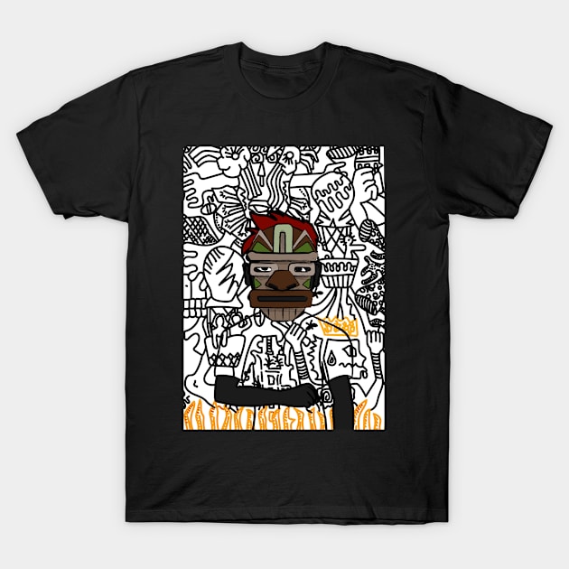 Intriguing MaleMask NFT - HawaiianEye Color and DarkSkin Color Fusion! T-Shirt by Hashed Art